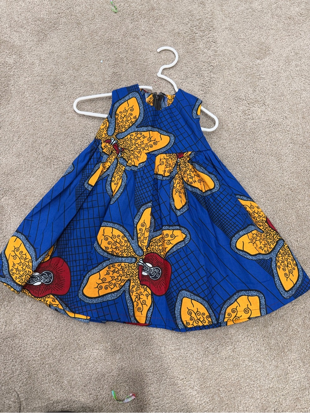 Baby Girls Blue & Yellow Floral Summer Dress